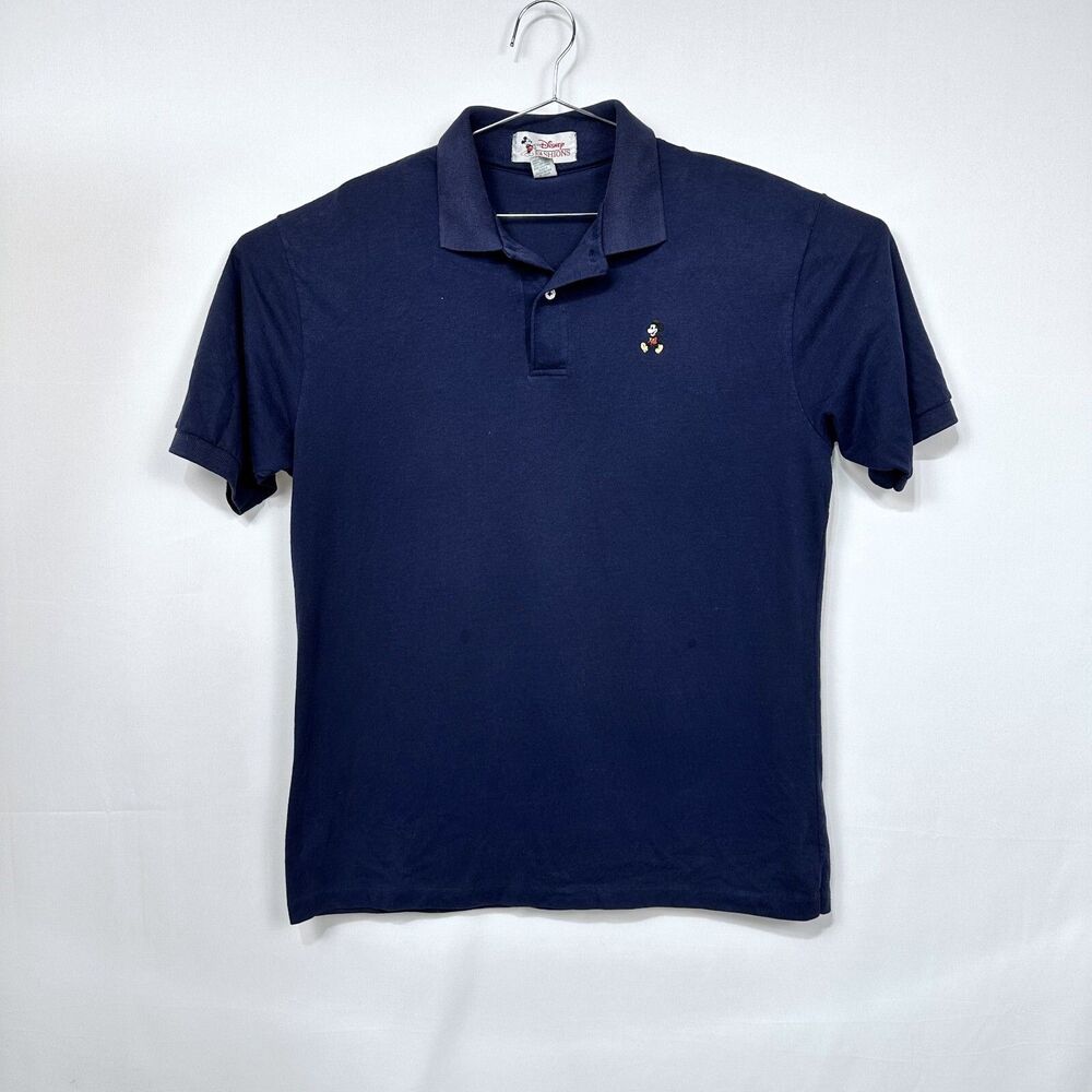 Vintage Mickey Mouse Polo Embroidered Walt Disney Character Fashion Blue Men XXL